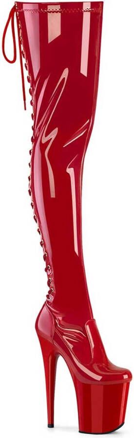 pleaser FLAMINGO-3850 Plateau Overknee Laarzen 36 Shoes Rood