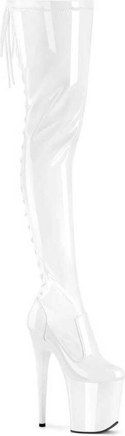 pleaser FLAMINGO-3850 Plateau Overknee Laarzen 36 Shoes Wit