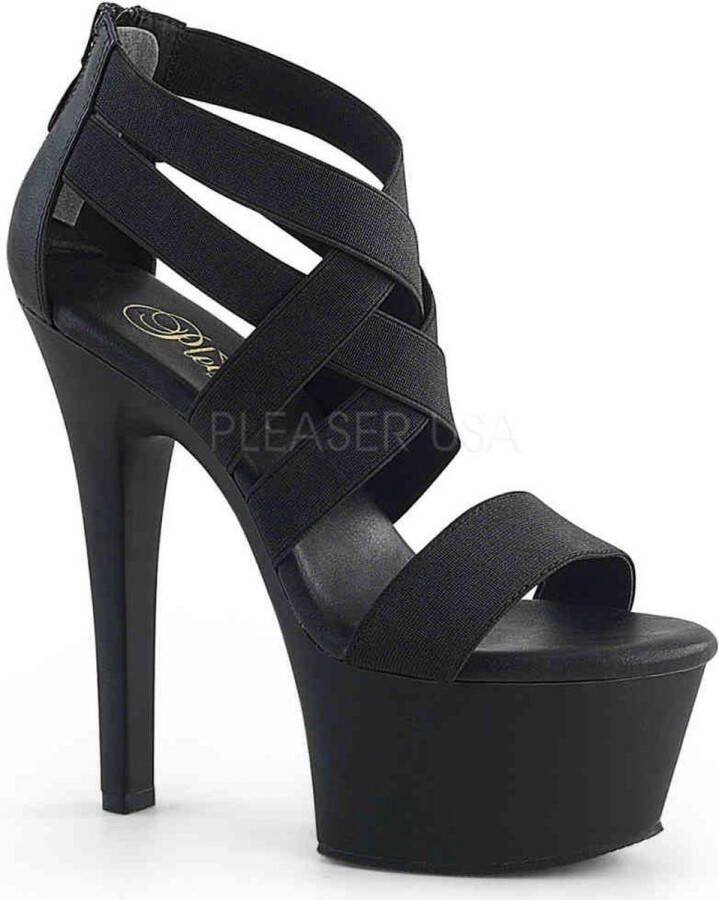 Pleaser ASPIRE-669 6 Heel 2 1 4 PF Criss Cross Sandal Back Zip