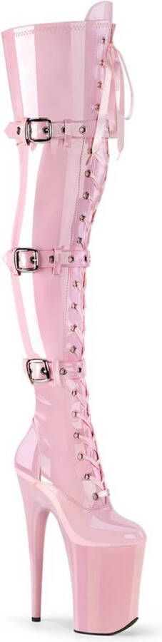 Pleaser INFINITY-3028 Plateau Overknee Laarzen 35 Shoes Roze