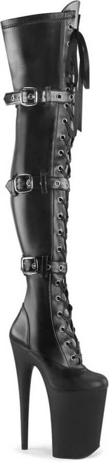 Pleaser INFINITY-3028 Plateau Overknee Laarzen 35 Shoes Zwart