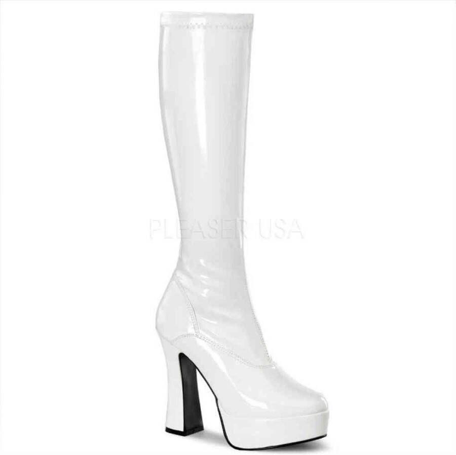 Funtasma Pleaser ELECTRA-2000Z Kniehoge laarzen 47 Shoes Wit