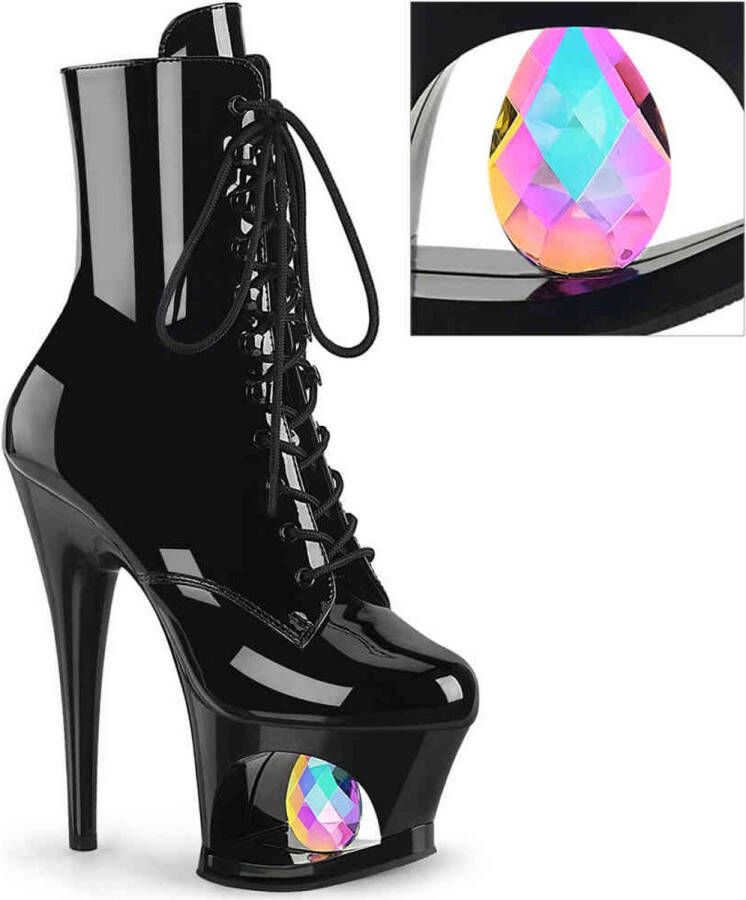 Pleaser MOON-1020DIA Plateau Laarzen Paaldans schoenen 36 Shoes Zwart