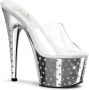 Pleaser Muiltjes 36 Shoes STARDUST 701 Paaldans schoenen Zilverkleurig Transparant - Thumbnail 1