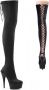 Pleaser Overknee Laarzen 38 Shoes DELIGHT 3003 Zwart - Thumbnail 1