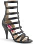 Pleaser Pink Label Dream-438 sandaal enkellaars met bandjes en hak mat zwart = ) Pleaser Pink Labe - Thumbnail 1