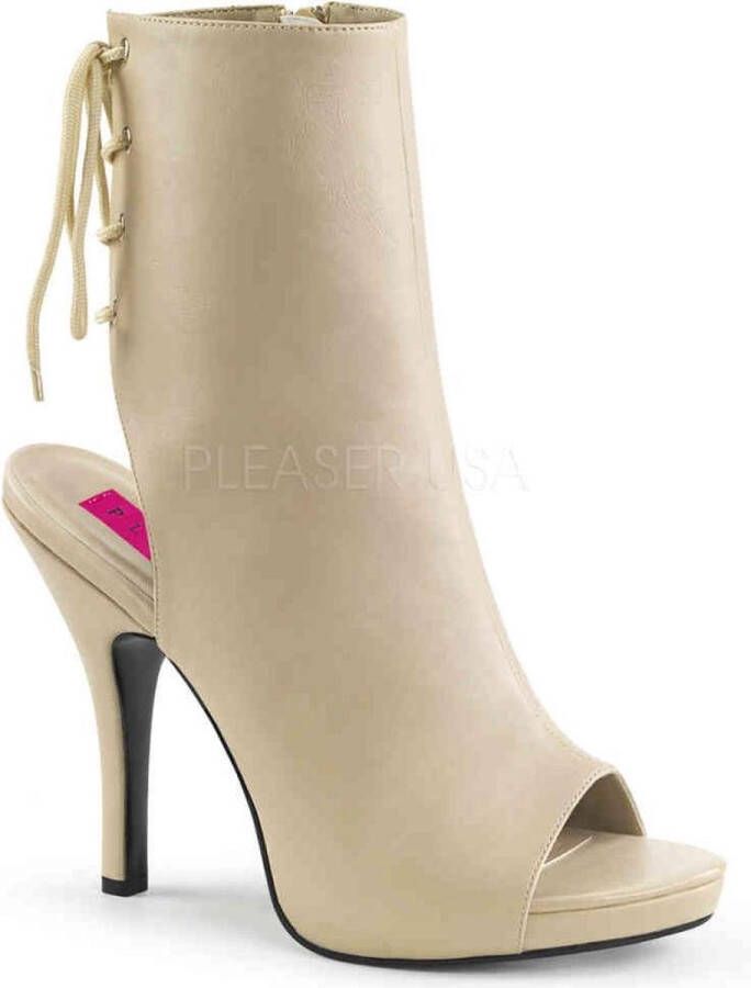 Pleaser Pink Label Enkellaars 42 Shoes EVE 102 Creme