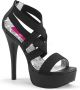 Pleaser Pink Label Hoge hakken TEEZE-47W Zwart - Thumbnail 1