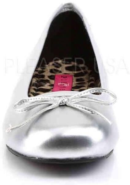 Pleaser Pink Label Ballerina 47 Shoes ANNA 01 Paaldans schoenen Zilverkleurig