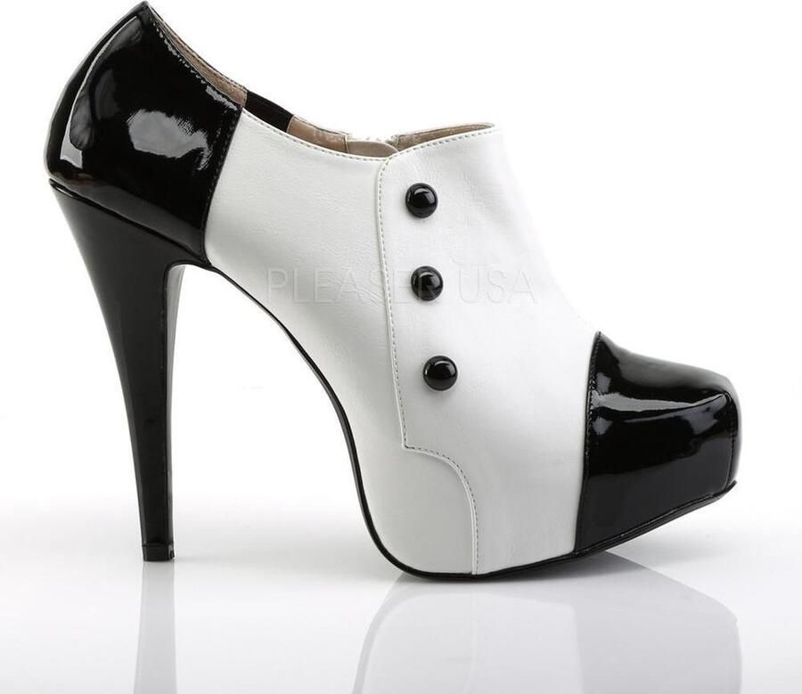 Pleaser Pink Label Hoge hakken 44 Shoes CHLOE 11 Wit Zwart - Foto 3