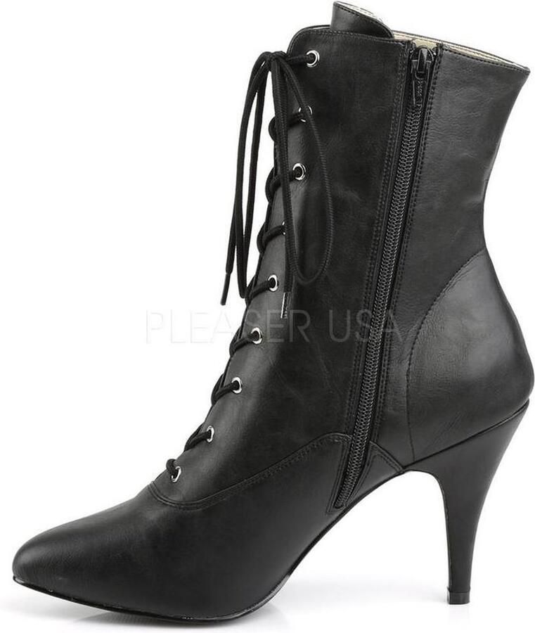 Pleaser Pink Label Dream-1020 korte laars met puntige neus en hak mat zwart - Foto 4