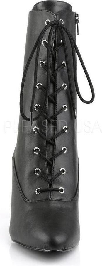 Pleaser Pink Label Dream-1020 korte laars met puntige neus en hak mat zwart - Foto 3