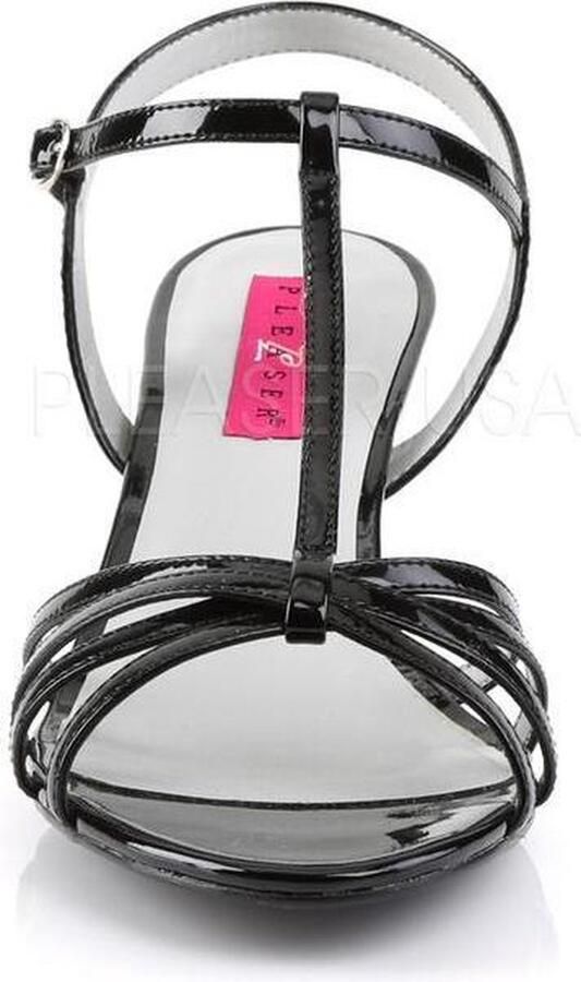 Pleaser Pink Label Kitten-06 lak sandaal met T-bandje en korte hak zwart = ) Pleaser Pink Labe - Foto 2
