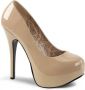 Pleaser Pink Label Teeze 06W patent nude pump met plateau creme 5 = ) - Thumbnail 3