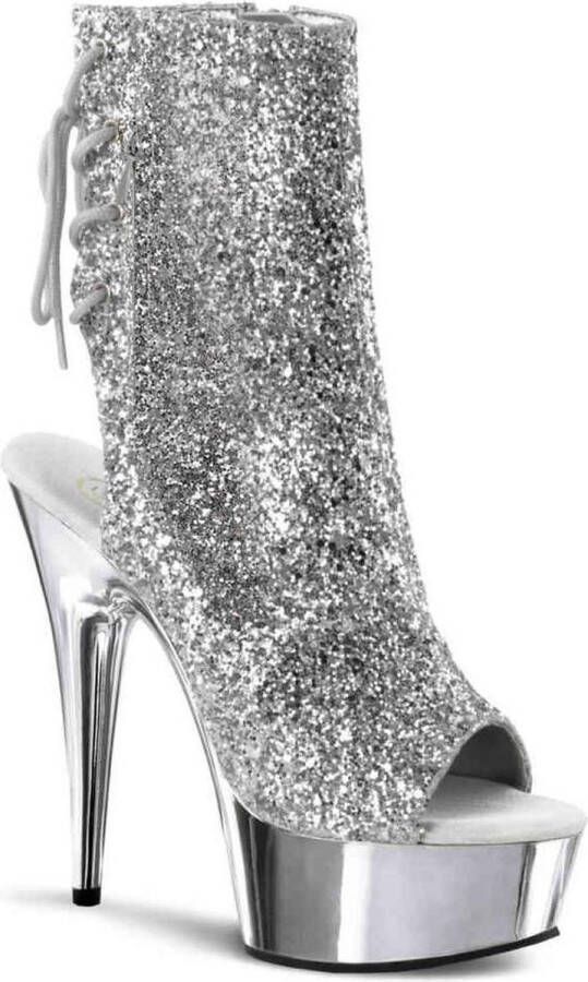 Pleaser Plateau Laarzen 38 Shoes DELIGHT 1018G Zilverkleurig - Foto 5