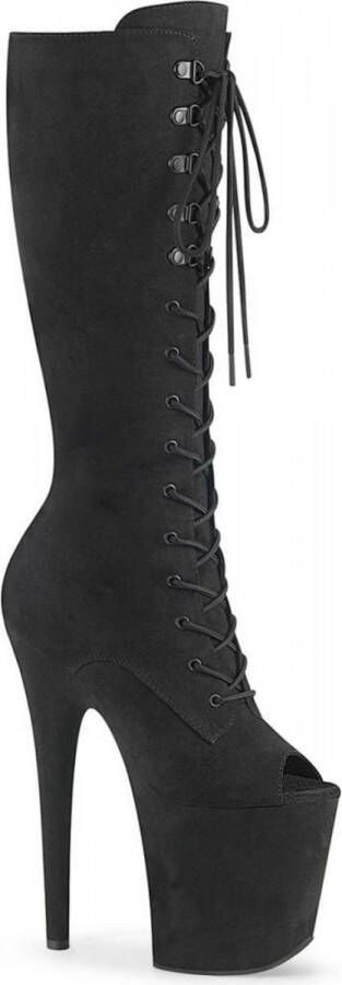 Pleaser Plateau Laarzen 38 Shoes FLAMINGO 2051FS Paaldans schoenen Zwart