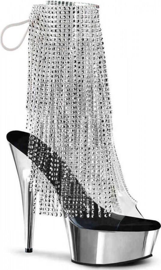 Pleaser Plateau Laarzen 41 Shoes DELIGHT 1017RSF Zilverkleurig