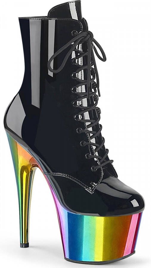 Pleaser Plateau Laarzen 42 Shoes ADORE 1020RC Zwart Regenboog