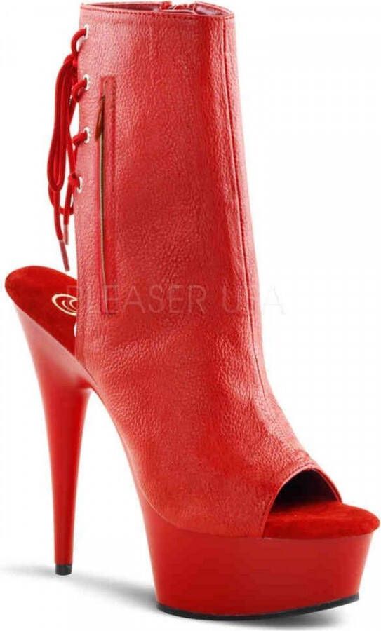 Pleaser Plateau Laarzen 44 Shoes DELIGHT 1018 Rood