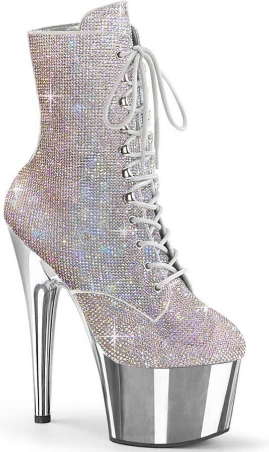 Pleaser Plateau Laarzen 41 Shoes ADORE 1020CHRS Zilverkleurig