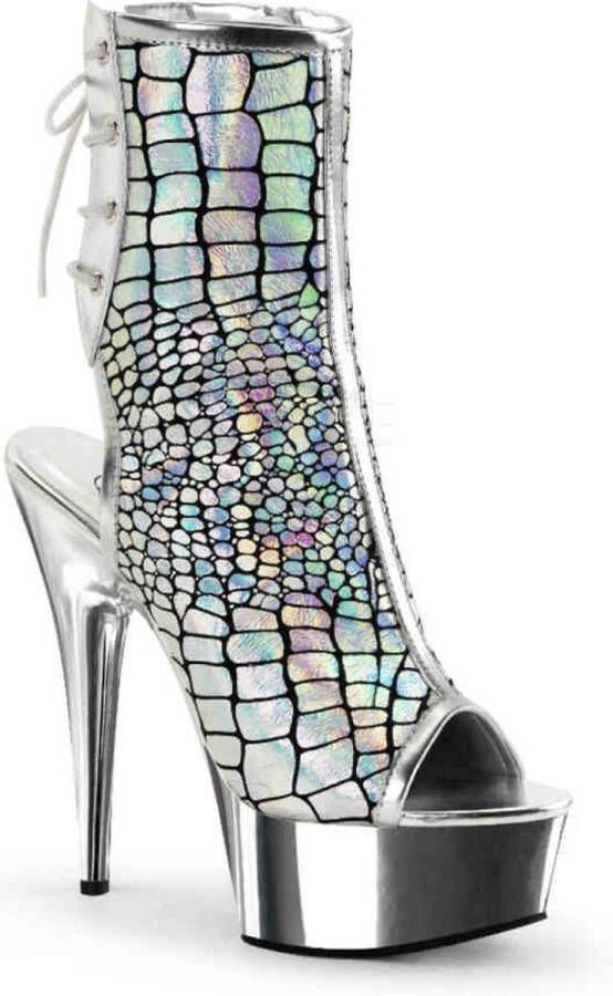 Pleaser DELIGHT-1018HG Plateau Laarzen 40 Shoes Zilverkleurig - Foto 1