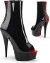 Pleaser DELIGHT-1025 Plateau Laarzen 40 Shoes Zwart Rood - Thumbnail 1