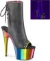 Pleaser Plateau Laarzen Paaldans schoenen 35 Shoes ADORE 1018RC 02 Paaldans schoenen Zwart Regenboog - Thumbnail 1