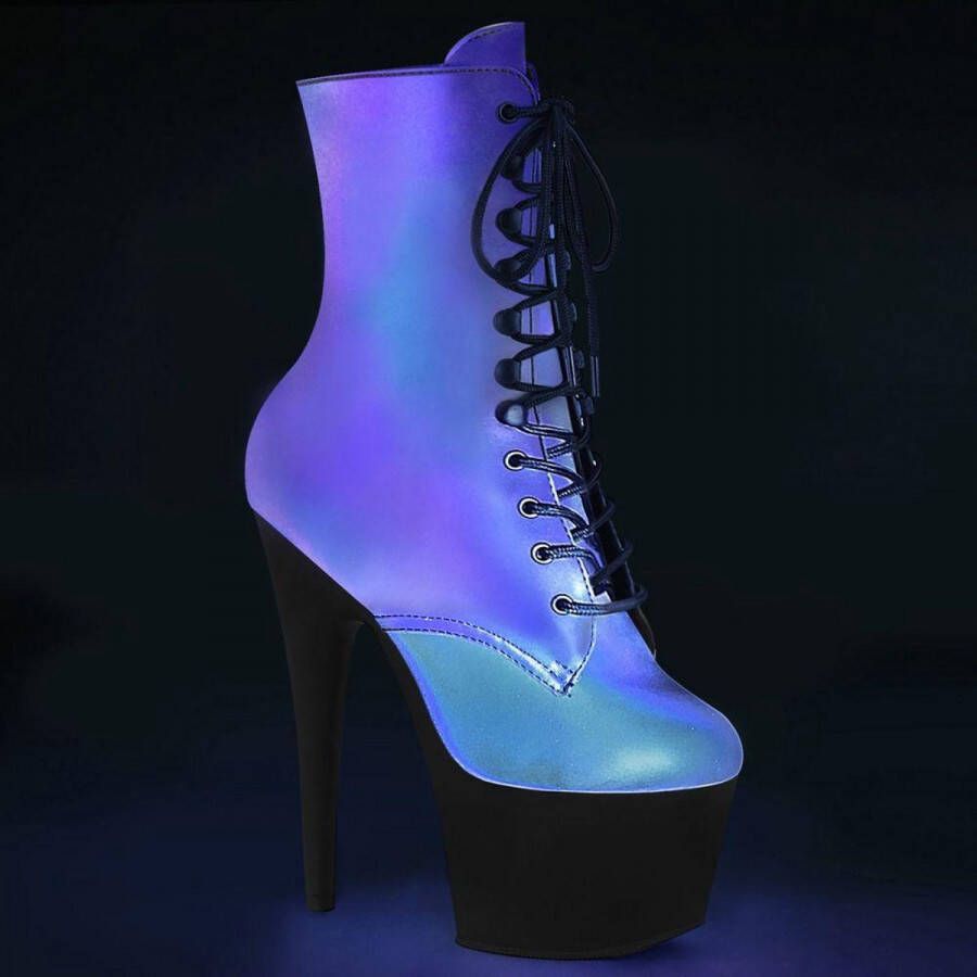 Pleaser ADORE-1020REFL Plateau Laarzen Paaldans schoenen Paaldans schoenen 35 Shoes Multicolours Zwart