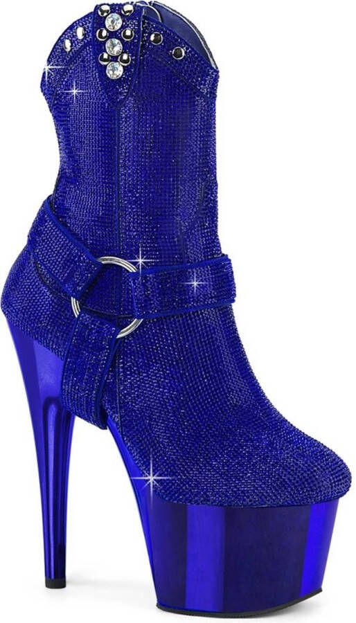 Pleaser Plateau Laarzen Paaldans schoenen 35 Shoes ADORE 1029CHRS Blauw