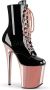 Pleaser Plateau Laarzen Paaldans schoenen 38 Shoes FLAMINGO 1020 Paaldans schoenen Zwart Roze - Thumbnail 3