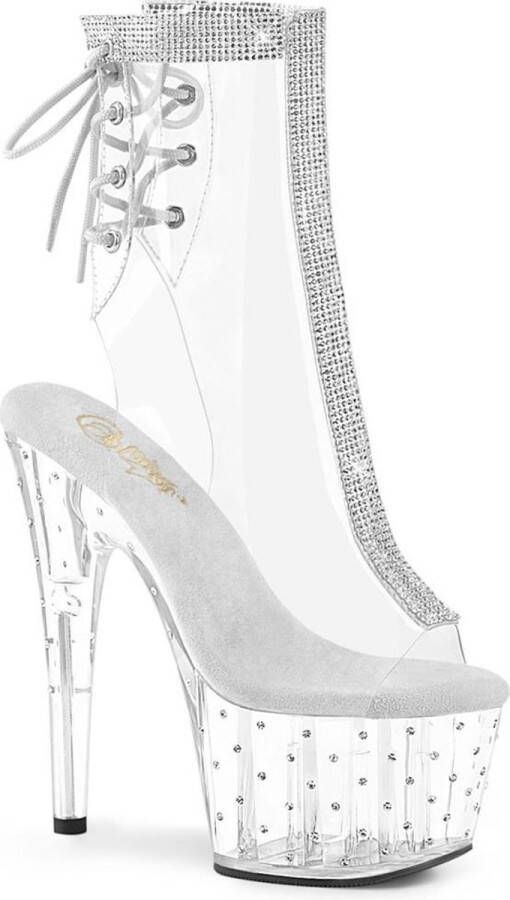 Pleaser Plateau Laarzen Paaldans schoenen 41 shoes STARDUST 1018C 2RS Paaldans schoenen Transparant