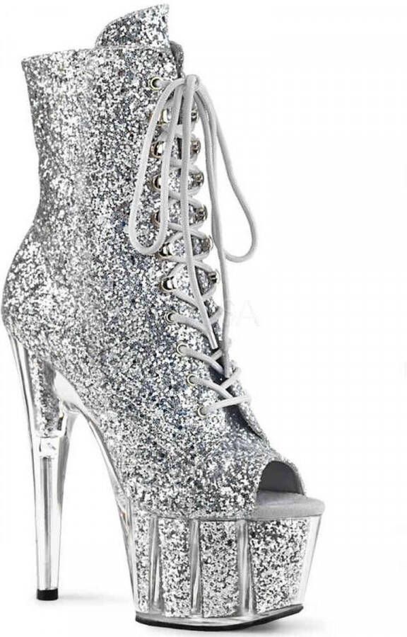 Pleaser Plateau Laarzen Paaldans schoenen 36 Shoes ADORE 1021G Paaldans schoenen Zilverkleurig