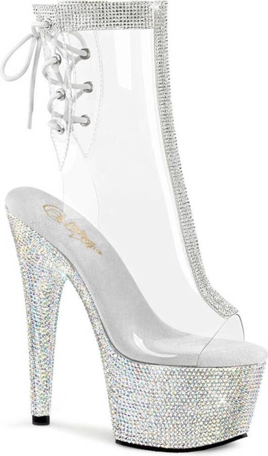 Pleaser Plateau Laarzen Paaldans schoenen 36 Shoes BEJEWELED 1018C 2RS Paaldans schoenen Wit