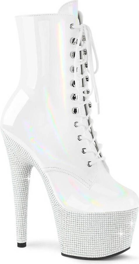 Pleaser Plateau Laarzen Paaldans schoenen 36 Shoes BEJEWELED 1020 7 Wit