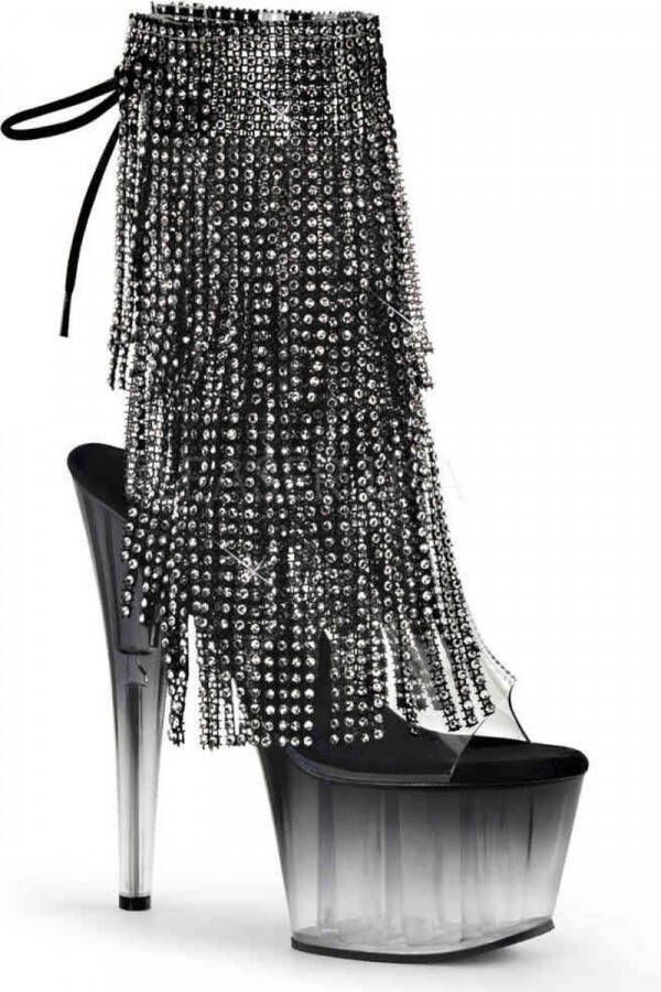 Pleaser Plateau Laarzen Paaldans schoenen 37 Shoes ADORE 1017RSFT Paaldans schoenen Zwart Chroomkleurig