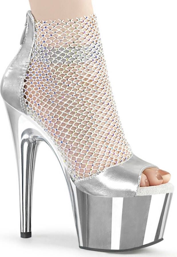 Pleaser ADORE-765RM Plateau Laarzen Paaldans schoenen Paaldans schoenen 37 Shoes Zilverkleurig