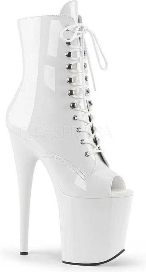 Pleaser Plateau Laarzen Paaldans schoenen 37 Shoes FLAMINGO 1021 Paaldans schoenen Wit