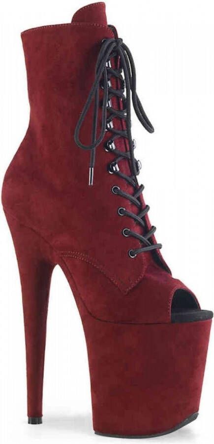 Pleaser Plateau Laarzen Paaldans schoenen 37 Shoes FLAMINGO 1021FS Paaldans schoenen Bordeaux rood