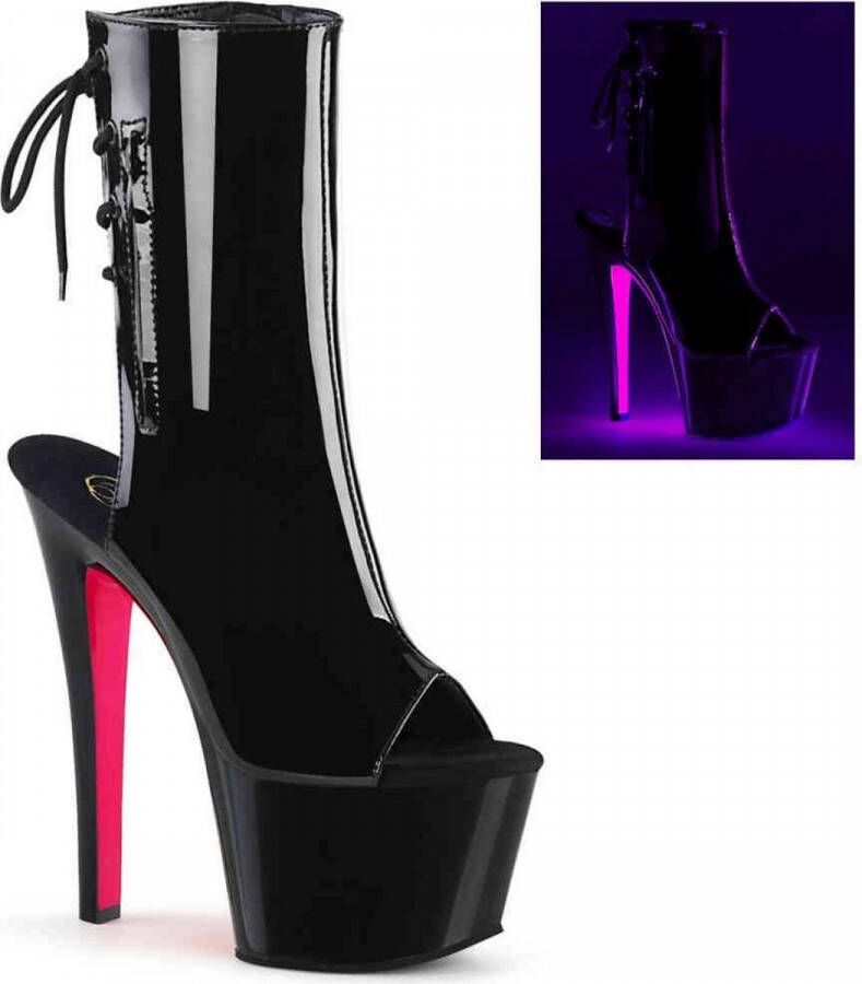 Pleaser Plateau Laarzen Paaldans schoenen 37 Shoes SKY 1018TT Paaldans schoenen Zwart Roze