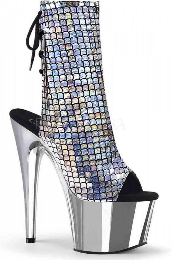 Pleaser Plateau Laarzen Paaldans schoenen 35 Shoes ADORE 1018MSC Paaldans schoenen Multicolours Zilverkleurig