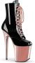 Pleaser Plateau Laarzen Paaldans schoenen 36 Shoes FLAMINGO 1020 Paaldans schoenen Zwart Roze - Thumbnail 7