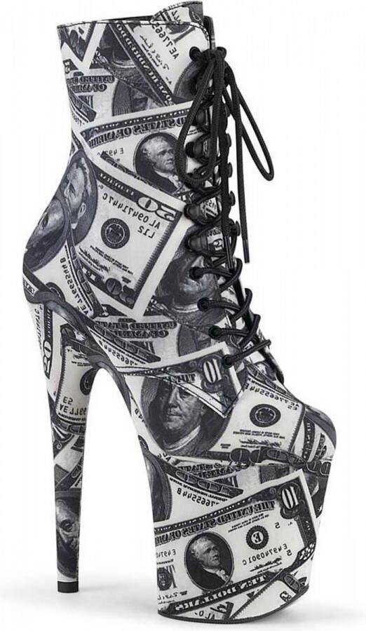 Pleaser Plateau Laarzen Paaldans schoenen 38 Shoes FLAMINGO 1020DP Paaldans schoenen Wit Zwart