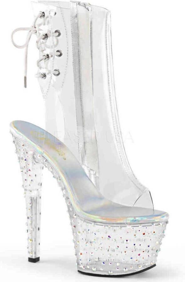 Pleaser Plateau Laarzen Paaldans schoenen 38 Shoes STARDANCE 1018C 7 Paaldans schoenen Transparant