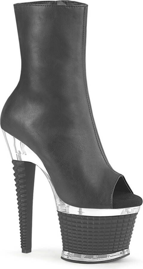 Pleaser Plateau Laarzen Paaldans schoenen 39 Shoes SPECTATOR 1012 Zwart Transparant