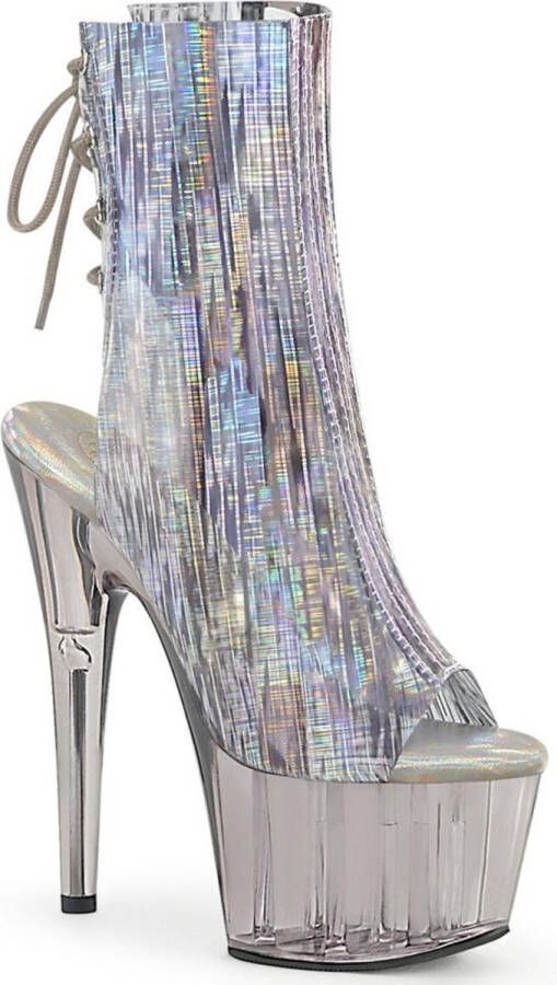 Pleaser ADORE-1018HCT Plateau Laarzen Paaldans schoenen Paaldans schoenen 40 shoes Zilverkleurig