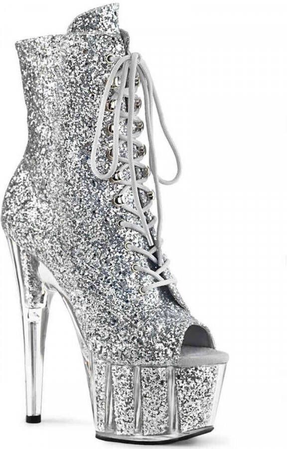 Pleaser Plateau Laarzen Paaldans schoenen 40 Shoes ADORE 1021G Paaldans schoenen Zilverkleurig