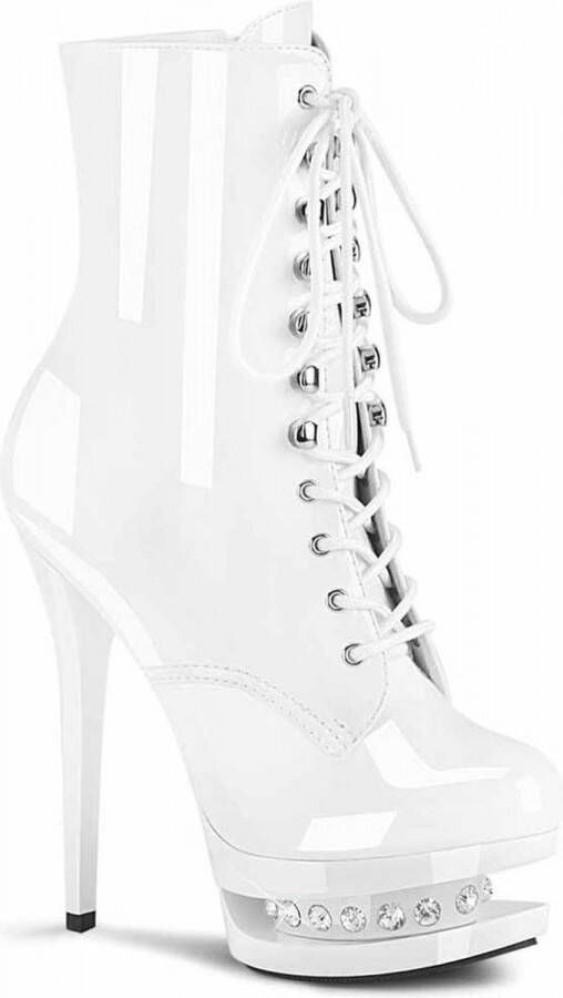 Pleaser BLONDIE-R-1020 Plateau Laarzen Paaldans schoenen Paaldans schoenen 40 Shoes Wit