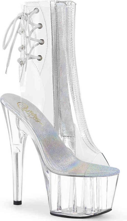 Pleaser Plateau Laarzen Paaldans schoenen 42 Shoes ADORE 1018C Paaldans schoenen Transparant