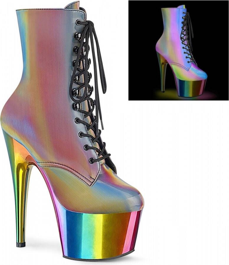 Pleaser Plateau Laarzen Paaldans schoenen 42 shoes ADORE 1020RC REFL Paaldans schoenen Multicolours