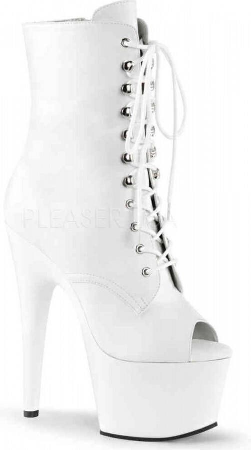 Pleaser ADORE-1021 Plateau Laarzen Paaldans schoenen Paaldans schoenen 42 Shoes Wit